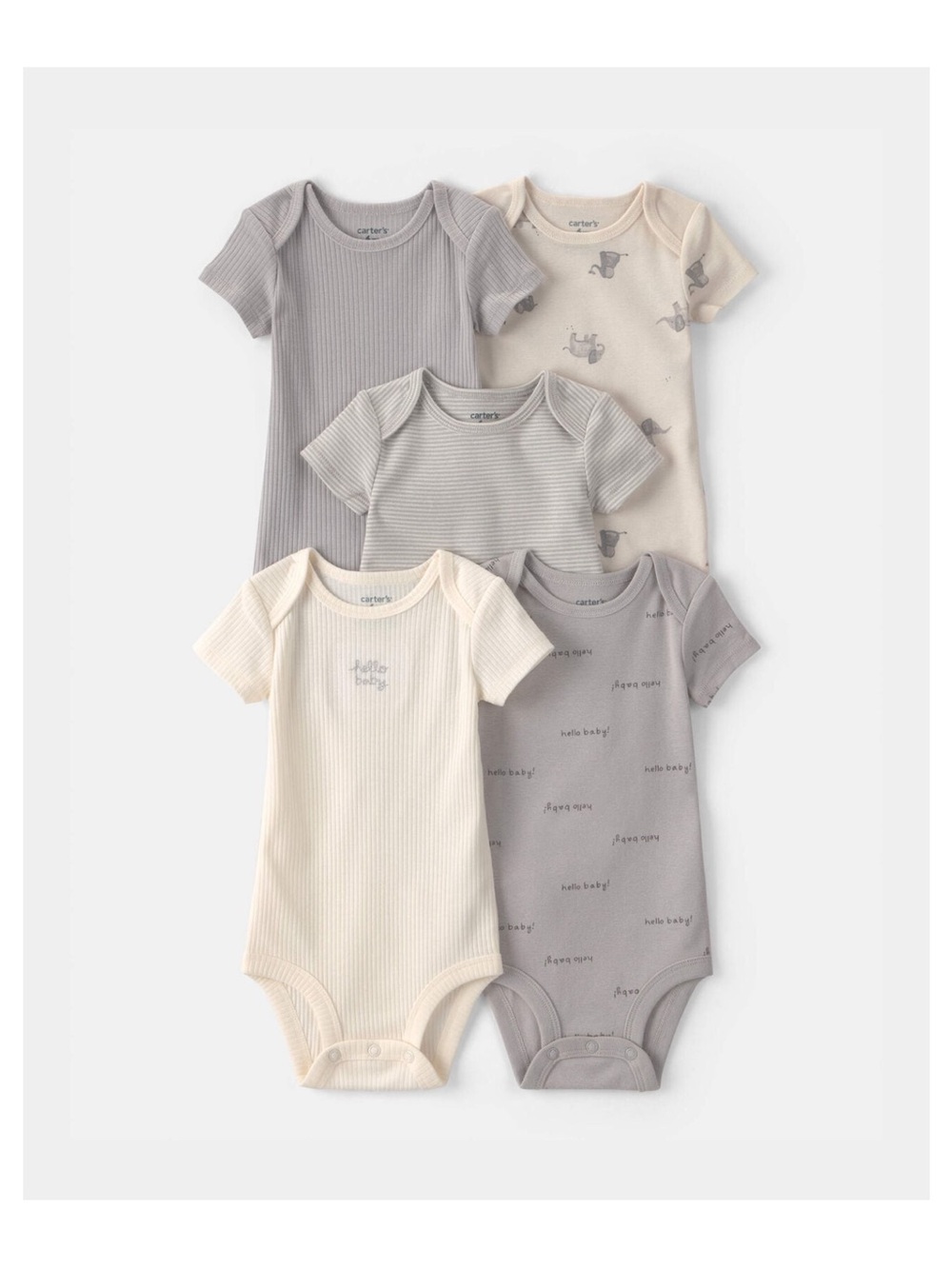 Carter's Neutral Baby Outfit Set - Cream & Gray Accents